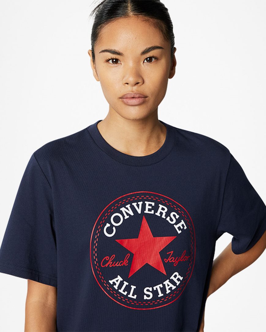 T-Shirts Converse Go-To All Star Patch Standard Fit Damske Obsidian | SK 11XBLN1